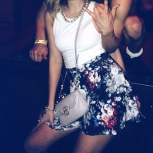 Abercrombie & Fitch black floral mini skirt size S